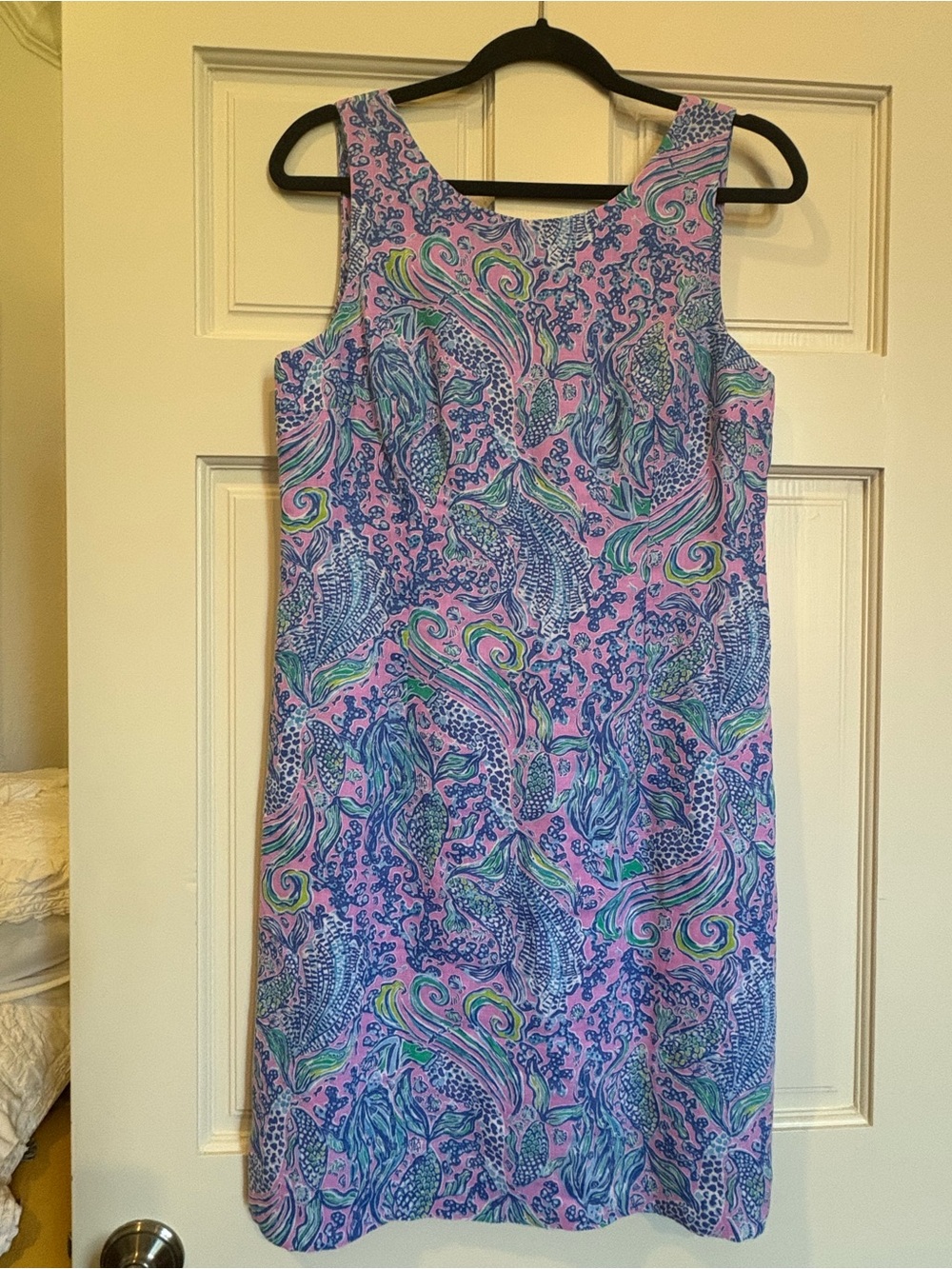Lilly Pulitzer Pink, Blue & Green Sleeveless Printed Shift Dress